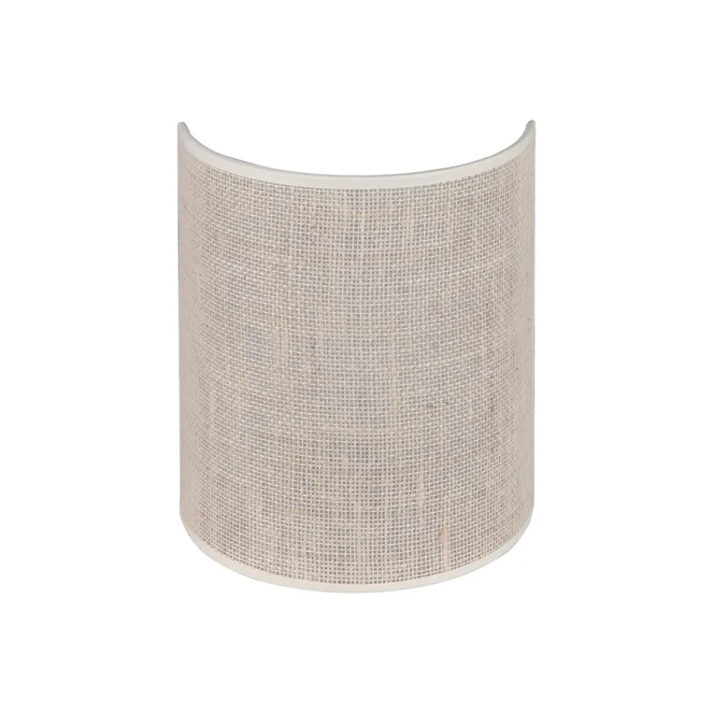 Euluna vegglampe jute, hvit/ecru, halvrund, høyde 24 cm| Vegglamper