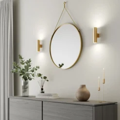 Euluna vegglampe Marion, messing Høyde 18 cm Stål opp/ned| Design- Og Hotellbelysning|Vegglamper