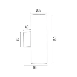 Euluna vegglampe Marion, messing Høyde 18 cm Stål opp/ned| Design- Og Hotellbelysning|Vegglamper