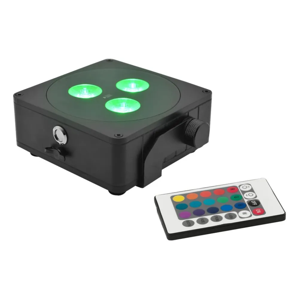 Steinigke Showtechnic EUROLITE Batteri Flat Light 3 LED Spot 24W IP65| Teknisk Lys|Taklamper Utendørs