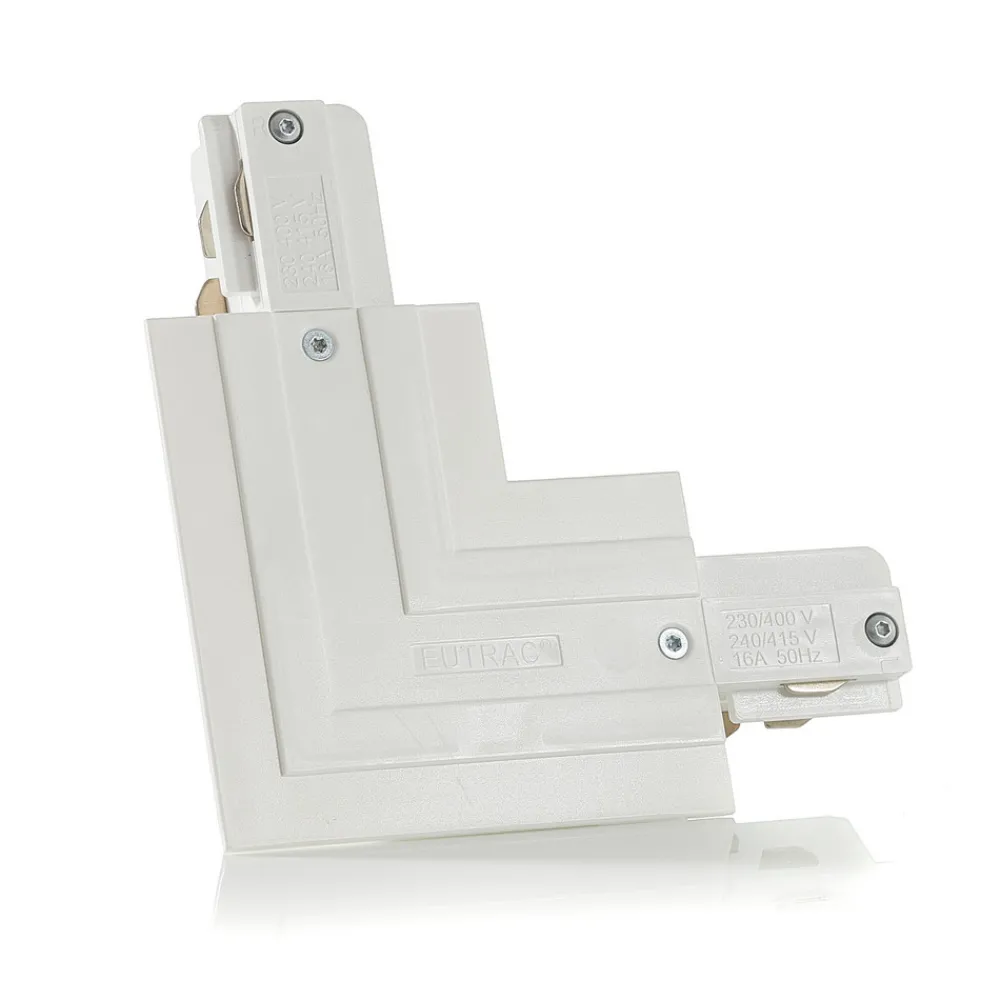 Eutrac L-kontakt med beskyttelsesleder på innsiden, hvit| Butikkbelysning