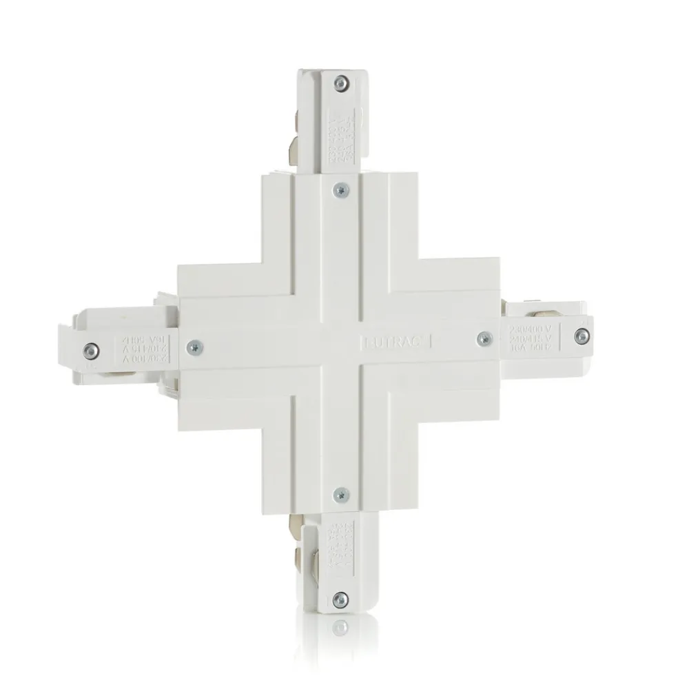 Eutrac X-kontakt 3-faset innfelt strømskinne, hvit