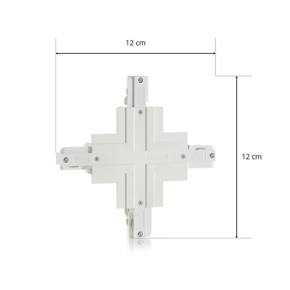 Eutrac X-kontakt 3-faset innfelt strømskinne, hvit