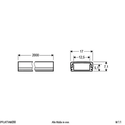 EVN APFLAT1 aluminium-profil 200cm U-profil, flat New