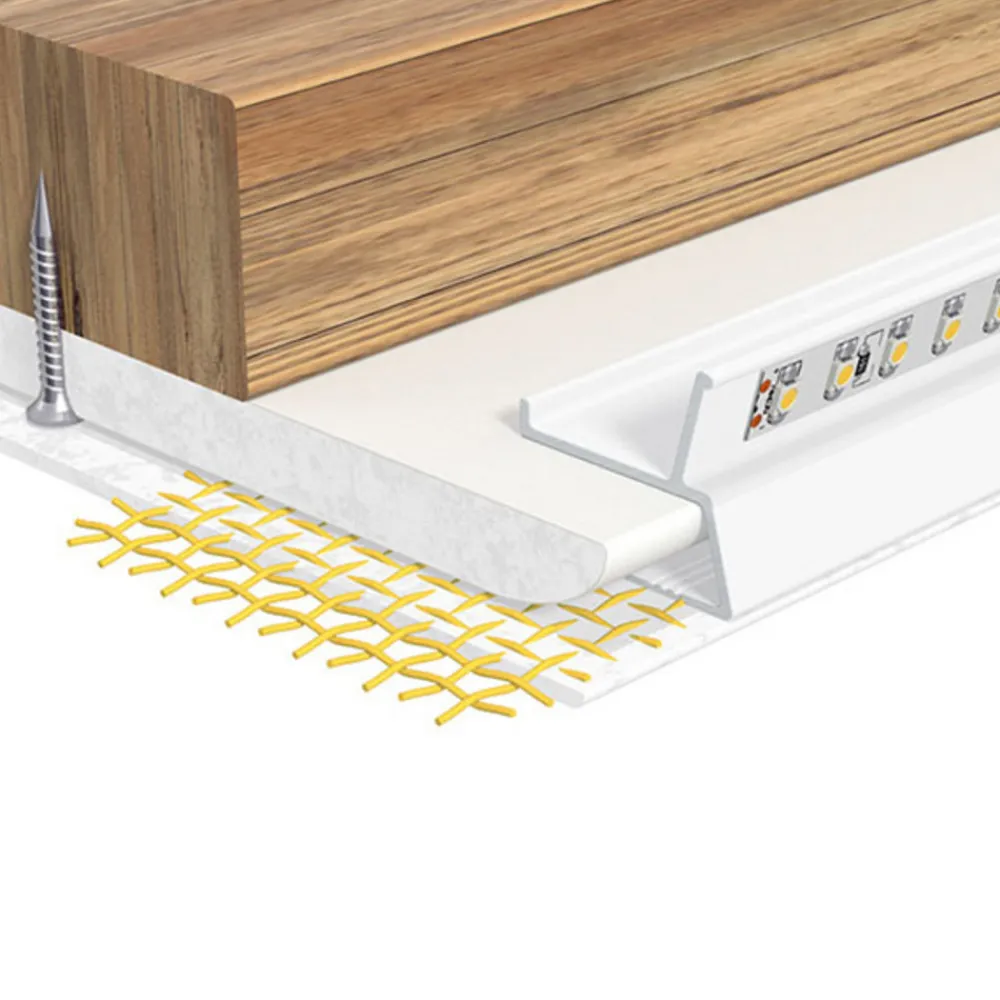 EVN APTBU alu.-profil rettet mot veggen 100cm hvit Best