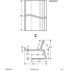 EVN APTBU alu.-profil rettet mot veggen 100cm hvit Best