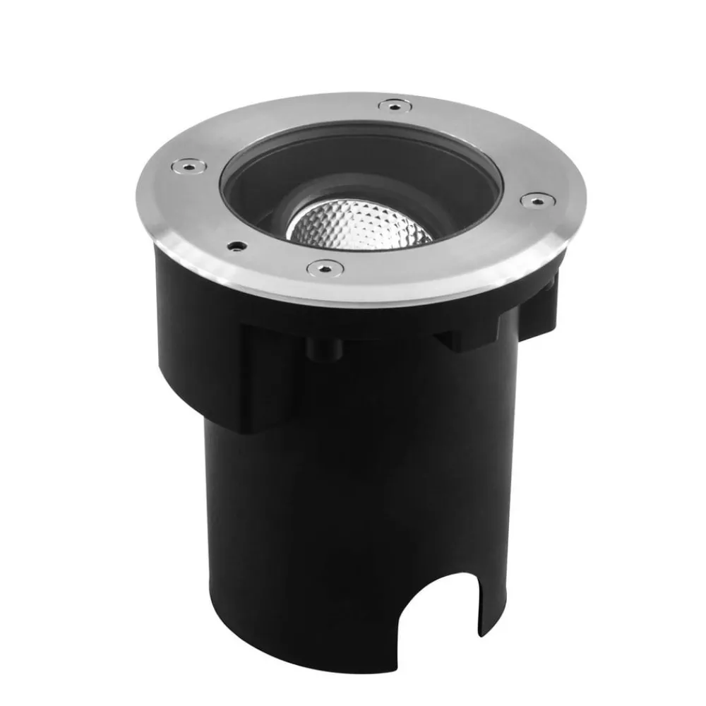 EVN Pentola innbyggingslampe stål Ø13,5cm 3.000K| Nedfelt Utebelysning|Utespotter