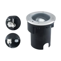 EVN Pentola innbyggingslampe stål Ø13,5cm 3.000K| Nedfelt Utebelysning|Utespotter