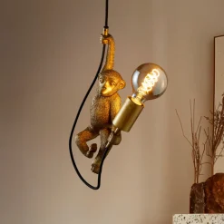 Lucide Extravaganza Chimpanse pendellampe, gull matt/svart Best