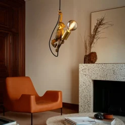 Lucide Extravaganza Chimpanse pendellampe, gull matt/svart Best