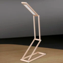 ORION Falto LED oppladbar bordlampe, gullfarget, aluminium, justerbar New