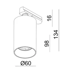 Deko-Light 3-fase skinne Can, sølv, aluminium, GU10, svingbar montering New