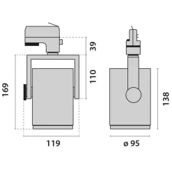 Performance in Lighting 3-faset skinnespot AS425 LED Medium hvit univ.hvit Sale