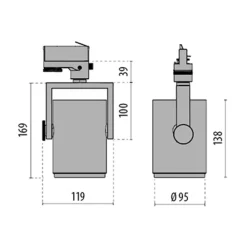 Performance in Lighting 3-faset skinnespot AS425 LED Medium hvit univ.hvit Sale