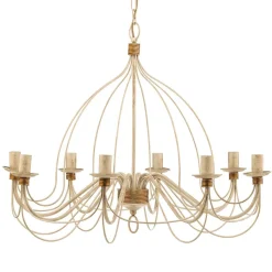 Kögl FILO lysekrone med åtte lys i antikk hvitt| Lysekroner