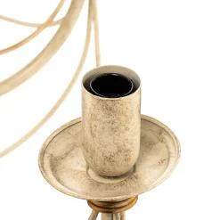 Kögl FILO lysekrone med åtte lys i antikk hvitt| Lysekroner