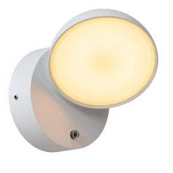 Lucide Finn LED-vegglampe, hvit, metall, IP54, dag/natt-sensor| Utebelysning Med Sensor|Utebelysning Med Sensor