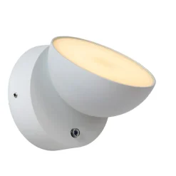 Lucide Finn LED-vegglampe, hvit, metall, IP54, dag/natt-sensor| Utebelysning Med Sensor|Utebelysning Med Sensor