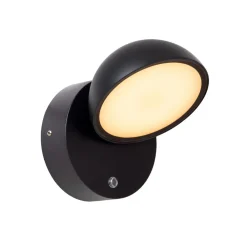 Lucide Finn LED-vegglampe, svart, IP54, dag/natt-sensor Online