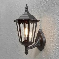 Konstsmide Firenze utendørs vegglampe, svart, fatning, 48 cm