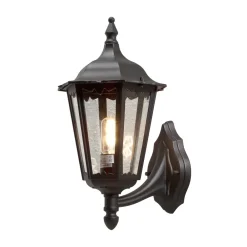 Konstsmide Firenze utendørs vegglampe, svart, fatning, 48 cm
