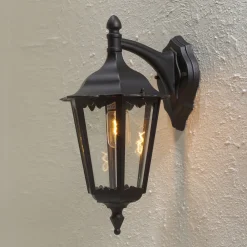 Konstsmide Firenze utendørs vegglampe, svart, fatning nederst, 48 cm Online