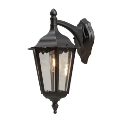 Konstsmide Firenze utendørs vegglampe, svart, fatning nederst, 48 cm Online