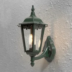 Konstsmide Firenze utendørs vegglampe, grønn, fatning øverst, 48 cm Best
