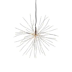 STAR TRADING Firework LED-hengelampe, svart, metall, Ø 26 cm, støpsel Online