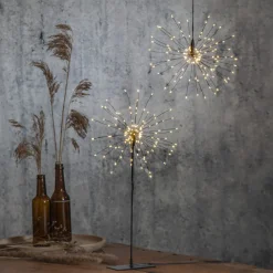 STAR TRADING Firework LED-hengelampe, svart, metall, Ø 26 cm, støpsel Online