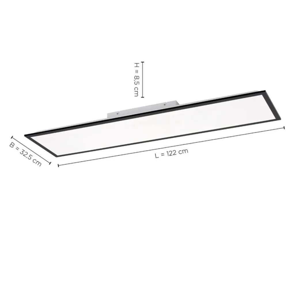 JUST LIGHT. GmbH Flat LED-monteringspanel CCT, svart, 119 x 29 cm| Butikkbelysning|Kontorbelysning