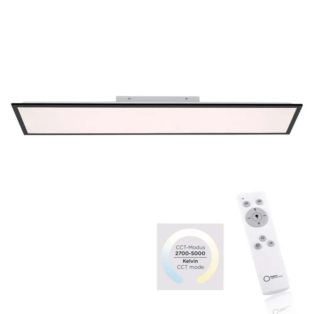 JUST LIGHT. GmbH Flat LED-monteringspanel CCT, svart, 119 x 29 cm| Butikkbelysning|Kontorbelysning