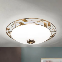 ORION Fleur taklampe, antikk gull, Ø 50 cm| Design- Og Hotellbelysning