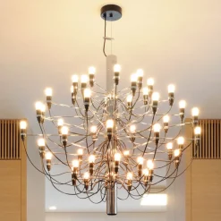 FLOS 2097/50 LED-lysekrone, frostet, krom| Lysekroner