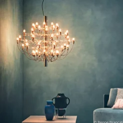 FLOS 2097/50 LED-lysekrone, frostet, krom| Lysekroner