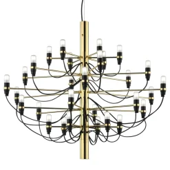 FLOS 2097/50 LED-lysekrone, frostet, messing| Lysekroner