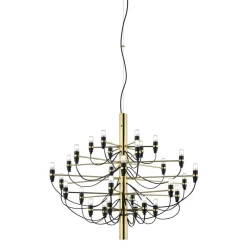 FLOS 2097/50 LED-lysekrone, frostet, messing| Lysekroner