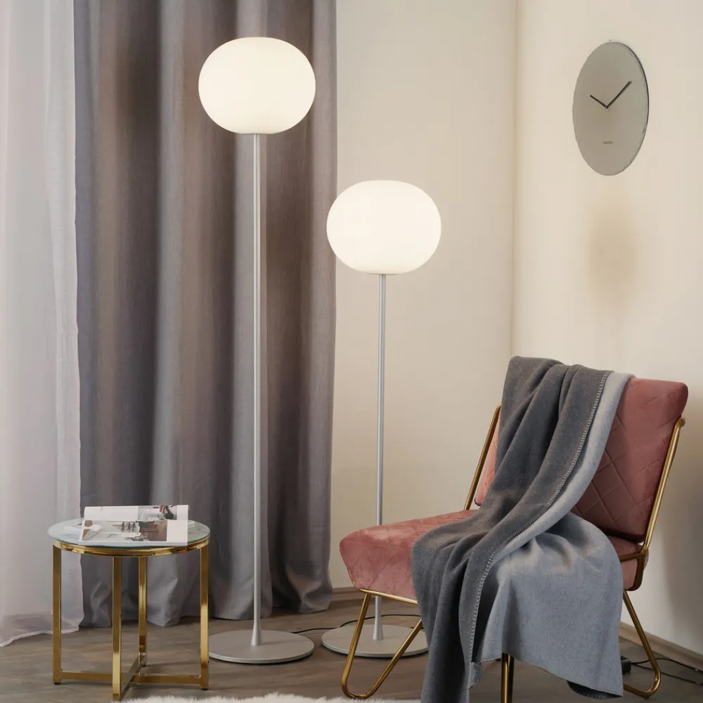 FLOS Glo-Ball Floor 1 gulvlampe, matt sølv Best