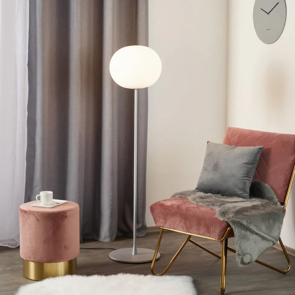 FLOS Glo-Ball Floor 1 gulvlampe, matt sølv Best