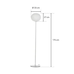 FLOS Glo-Ball Floor 2 gulvlampe, matt sølv Discount