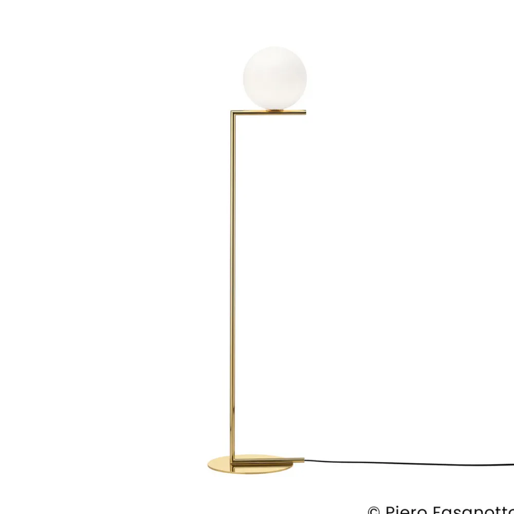 FLOS gulvlampe IC F1 10th Anniversary, gullbelagt, dimbar Discount