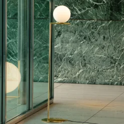 FLOS gulvlampe IC F1 10th Anniversary, gullbelagt, dimbar Discount