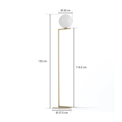 FLOS IC F1 gulvlampe, børstet messing| Gulvlamper