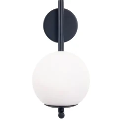 Forlight vegglampe Sfera Single, svart, glass, bredde 12 cm Discount
