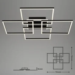 Briloner Frame S LED-taklampe, 72,4x72,4 cm, svart| Smarthus Belysning