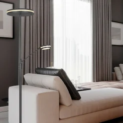 Trio Lighting Franklin LED-uplight, leselampe, antrasitt New