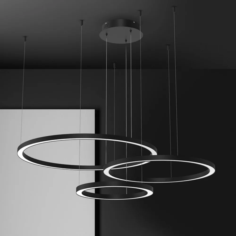 Eko-Light Galaxia LED hengelampe, plast, svart, 3-lys, 85 W| Led-Innendørs|Pendellamper