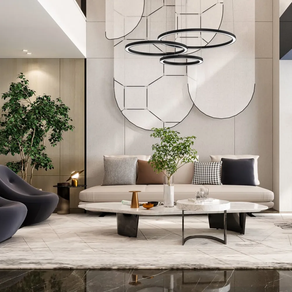 Eko-Light Galaxia LED hengelampe, plast, svart, 3-lys, 85 W| Led-Innendørs|Pendellamper