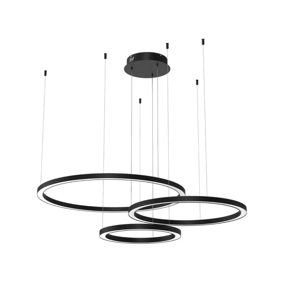 Eko-Light Galaxia LED hengelampe, plast, svart, 3-lys, 85 W| Led-Innendørs|Pendellamper