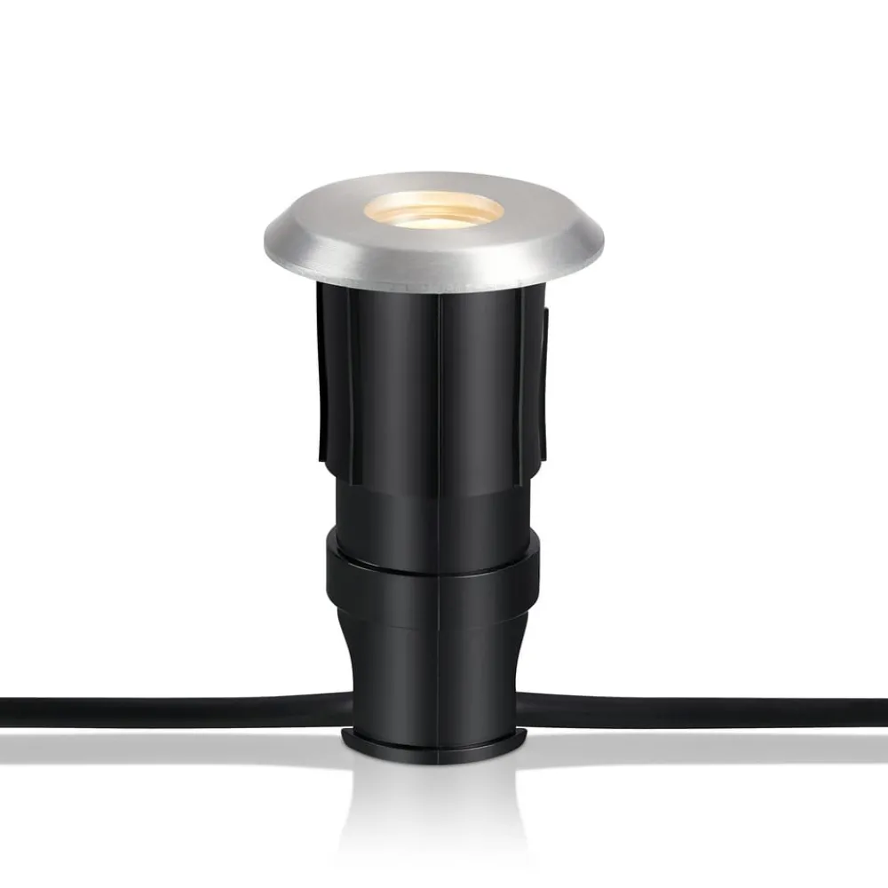 Markslöjd Garden 24 Decklight, sølv, topplys, 3W| Nedfelt Utebelysning